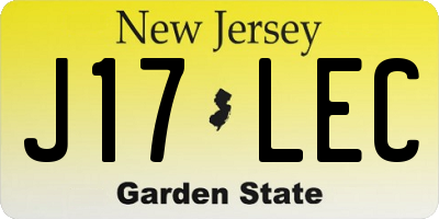 NJ license plate J17LEC