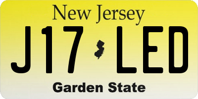 NJ license plate J17LED