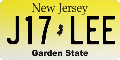 NJ license plate J17LEE