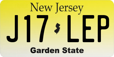 NJ license plate J17LEP