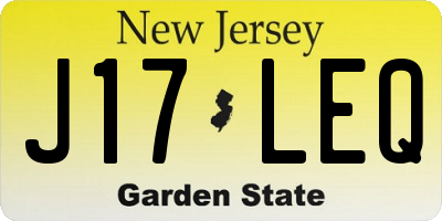 NJ license plate J17LEQ