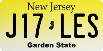 NJ license plate J17LES