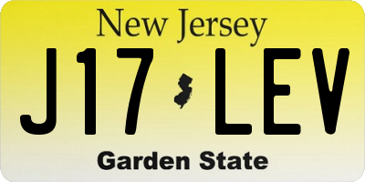 NJ license plate J17LEV