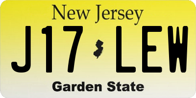 NJ license plate J17LEW
