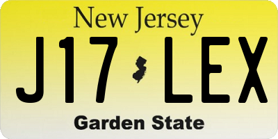 NJ license plate J17LEX