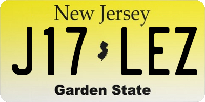 NJ license plate J17LEZ