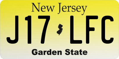 NJ license plate J17LFC