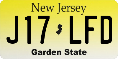 NJ license plate J17LFD