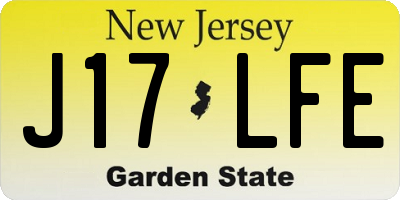 NJ license plate J17LFE