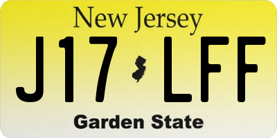 NJ license plate J17LFF