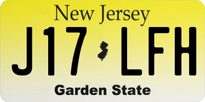 NJ license plate J17LFH