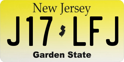 NJ license plate J17LFJ