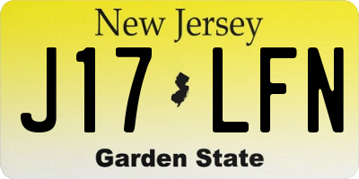 NJ license plate J17LFN