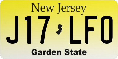 NJ license plate J17LFO