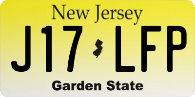 NJ license plate J17LFP