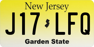 NJ license plate J17LFQ