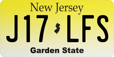 NJ license plate J17LFS