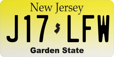 NJ license plate J17LFW