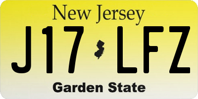 NJ license plate J17LFZ