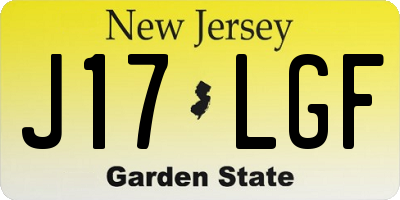 NJ license plate J17LGF
