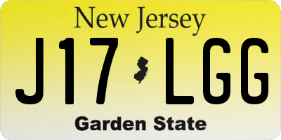 NJ license plate J17LGG
