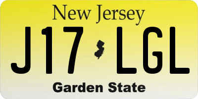 NJ license plate J17LGL