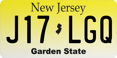 NJ license plate J17LGQ