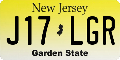 NJ license plate J17LGR