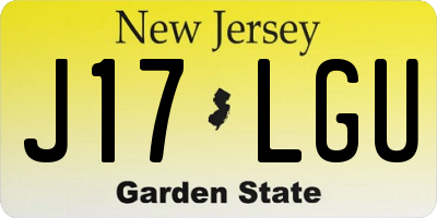 NJ license plate J17LGU