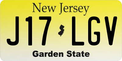 NJ license plate J17LGV