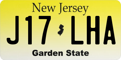 NJ license plate J17LHA