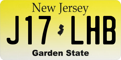 NJ license plate J17LHB