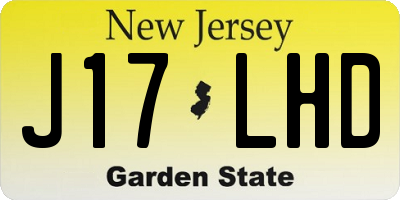 NJ license plate J17LHD