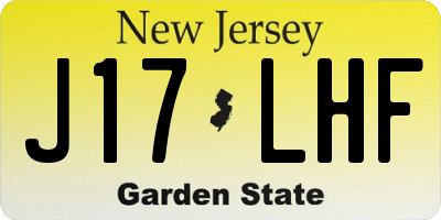 NJ license plate J17LHF