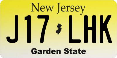 NJ license plate J17LHK