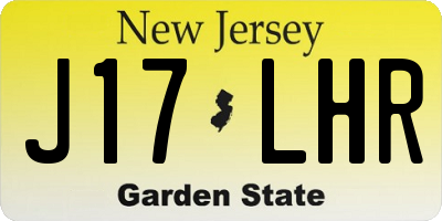 NJ license plate J17LHR