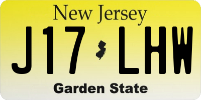 NJ license plate J17LHW