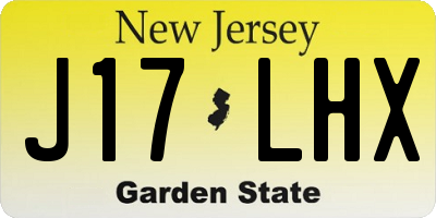 NJ license plate J17LHX