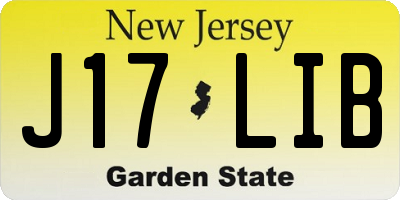 NJ license plate J17LIB