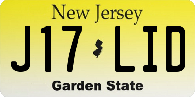 NJ license plate J17LID