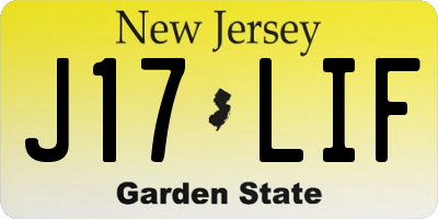 NJ license plate J17LIF