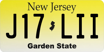 NJ license plate J17LII