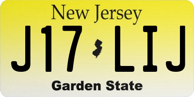 NJ license plate J17LIJ