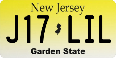 NJ license plate J17LIL