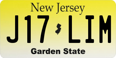 NJ license plate J17LIM