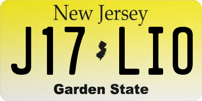 NJ license plate J17LIO