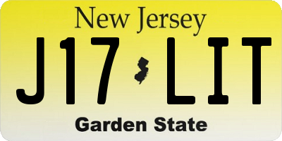 NJ license plate J17LIT