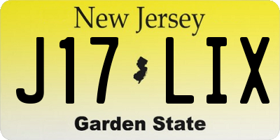 NJ license plate J17LIX