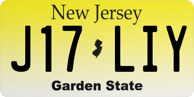 NJ license plate J17LIY