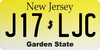 NJ license plate J17LJC